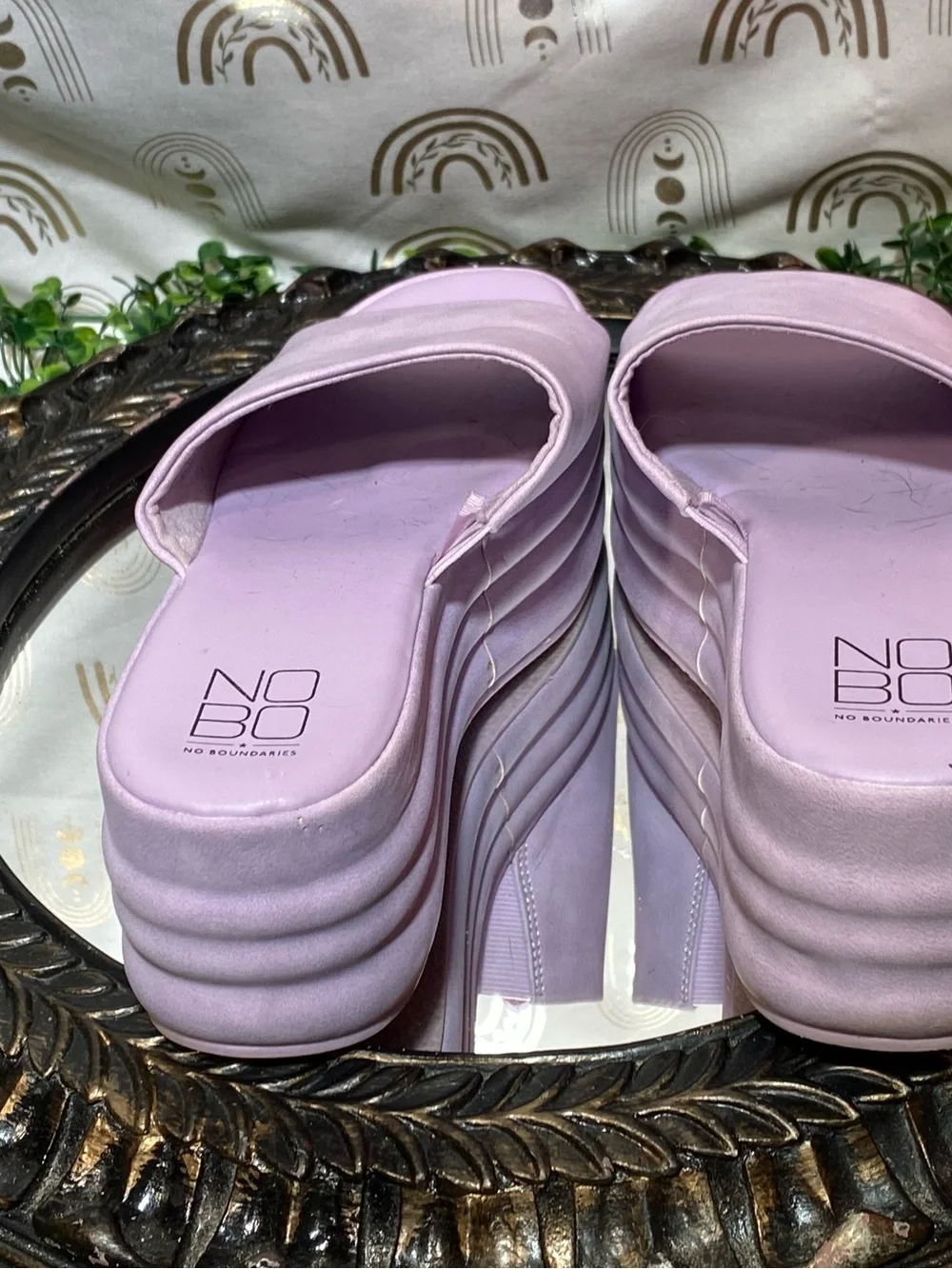 No Boundaries Lilac Platform Slide Sandals